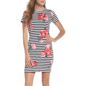 French Connection Jude Floral Striped Knit Dress